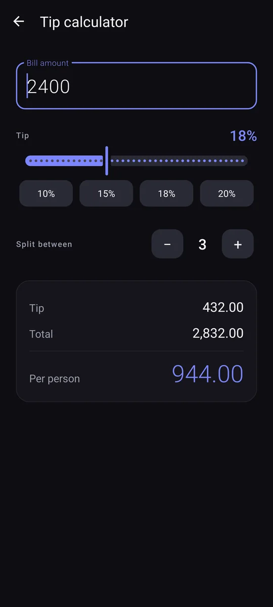 Tip calculator